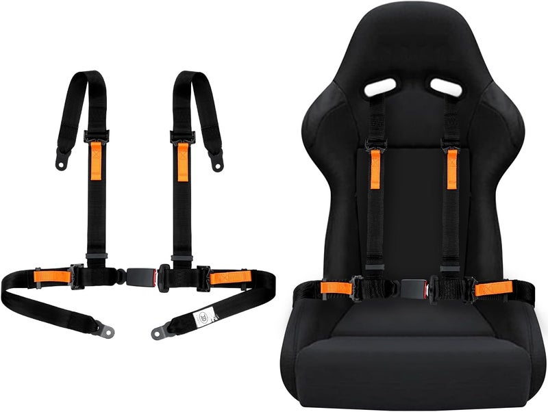 Yakitoko Universal 4 point Safety Harness Set 2 in Fits Go Kart,UTV,ATV,Racing Black - Image 1